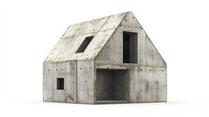 Poster - Modern concrete house design with minimalist aesthetic and unique structure