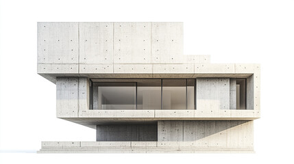 Poster - Modern concrete house design with clean lines and large windows, showcasing minimalism