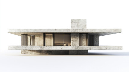 Poster - Modern concrete house design with clean lines and minimalist style, showcasing architectural