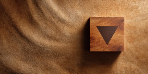 Poster - Warm Monochromatic Storm Shelter Warning Sign on Wooden Surface with Tornado Symbol and Directional Info for Safety and Emergency Awareness Campaign