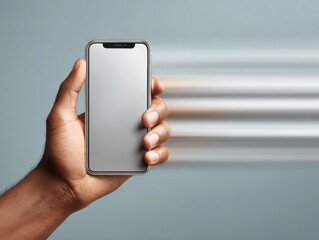 Fototapete - Biometric Smartphone Authentication with Dynamic Motion Blur and Monochrome Palette for Secure Digital Identity and Privacy Protection in Tech Advertising