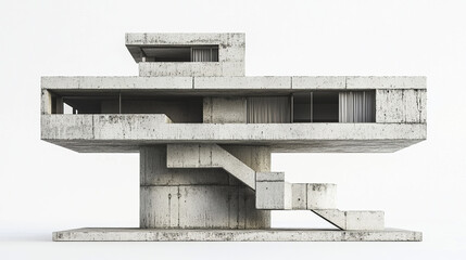 Poster - Modern concrete house design with unique architectural features and clean lines