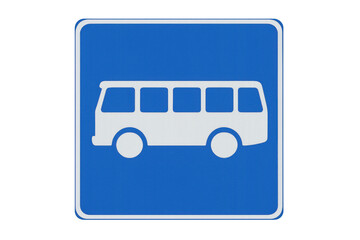 Poster - Bus stop sign indicating designated area for buses to pick up and drop off passengers, promoting organized transportation