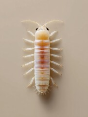 Poster - Detailed Macro of Mosquito Larva Isolated on Plain Surface for Entomology Research and Biotechnology with Focus on Population Control Innovation
