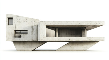 Poster - Modern concrete house design with unique architectural features and clean lines