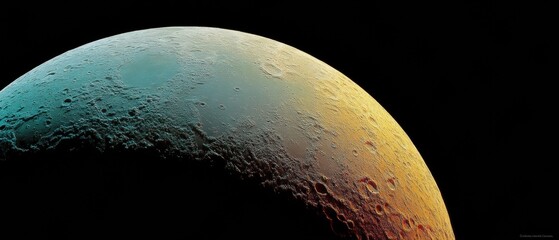 Aufkleber - New Moon Thin Crescent with Detailed Textured Surface Against Dark Space Backdrop for Scientific and Astronomical Visualization Trends