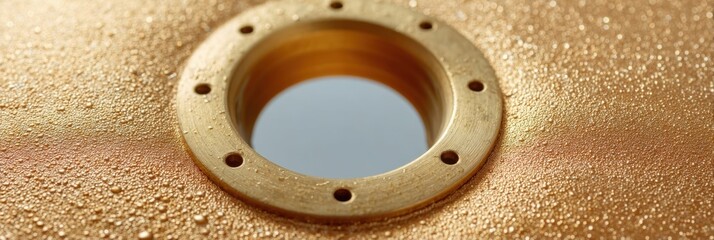 Poster - Minimalist Circular Porthole Window Frame with Clean Glass and Metallic Mounting Hardware Highlighting Negative Space and Symbolizing New Beginnings
