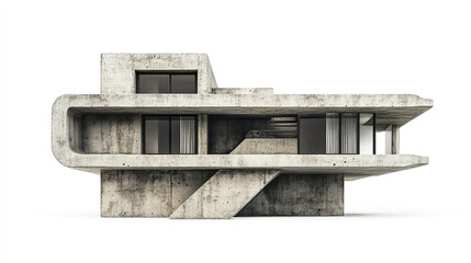 Poster - Modern concrete house design with unique architectural features and clean lines