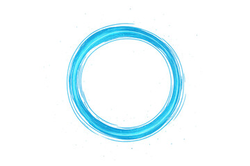 Poster - Swirling blue neon light forming a circle on transparent background, ideal for creative projects