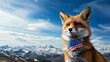 © Arnon  Parnnao - Fox 4th of July Illustration. A vibrant summer celebration image depicting a cunning fox enjoying festive fireworks on independence day.