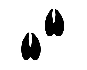 Wall Mural - vector isolated christmas deer hoof print new year santa claus elf colorless black and white outline