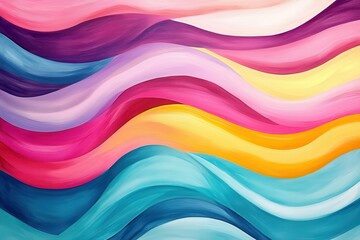 Poster - Vibrant gradient waves create an abstract aesthetic with colorful swirls and dynamic motion in a harmonious composition of hues and shades