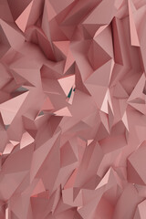 Poster - Dynamic 3D abstract geometric background featuring soft pink polygonal shapes. 3D rendering. Pattern in modern tech design for website headers, or creative presentations.