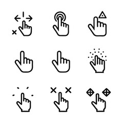 Poster - Collection of hand gesture icons for touchscreen devices