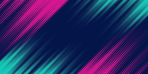 Aufkleber - Vector halftone gradient effect. Vibrant abstract background. Retro 80's style colors and textures.