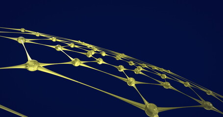 Poster - Unique image of yellow networking design with abstract design glitch in background