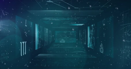 Poster - Image of dust over screens with diverse data