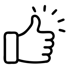 Fototapete - Thumbs Up Icon Free Hand Drawn Vector Graphic