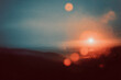 © lemonmoon - Dreamy landscape with melancholic light leak effect creates textured background, blending chaos and serenity. warm glow contrasts with cool tones of horizon