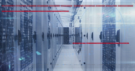 Poster - image of data processing over server room