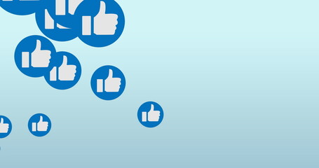 Poster - image of media icons over blue background