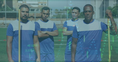 Poster - Image of statistics over rugby players