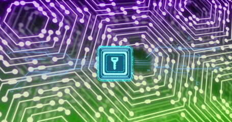 Poster - image of key icon over network of connections