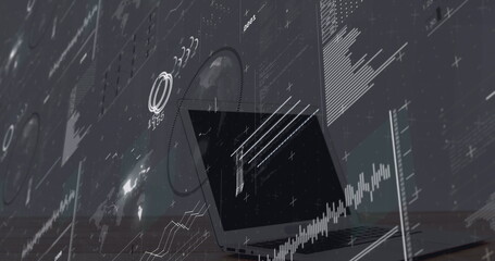 Poster - Image of data processing over laptop