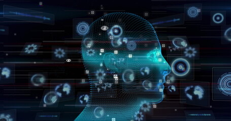 Poster - image of data processing over digital human