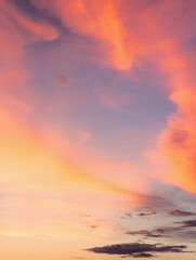 Wall Mural - changing weather forecast. natural twilight atmosphere environment. at dusk. red clouds on the bue e