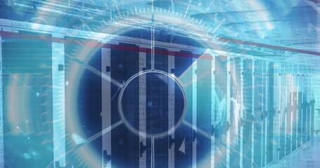 Poster - Streaming code overlays through server cabinets in data center, with holographic interface