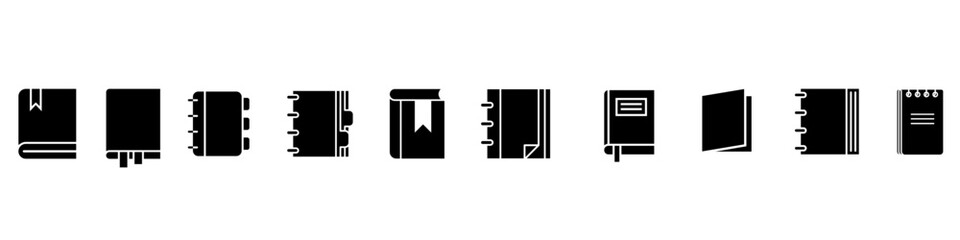 Fototapete - Notebook icon vector set. Notepad illustration sign collection. diary question symbol. Sketchpad web icons. Notebooks symbols for web and mobile app.