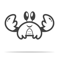 Wall Mural - cartoon crab outline icon transparent vector isolated