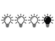 © Jubair - Row of Light Bulb Icons with Varying Fill on Transparent Background