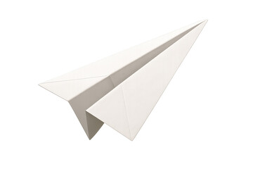 Poster - White paper airplane flying on a transparent background, perfect for travel and communication concepts