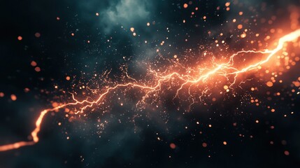 Poster - Fiery Electric Storm: A Digital Masterpiece