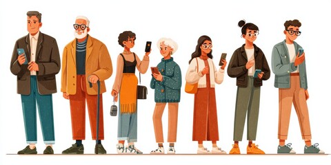 Poster - Generational Behaviors and Technology Usage From Boomers to Gen Z Represented in an Engaging Infographic With Diverse Icons and Styles