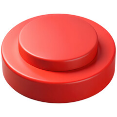 Aufkleber - Bold Red Button with Glossy Finish on Transparent Backdrop for Interface Design and Interactive Applications