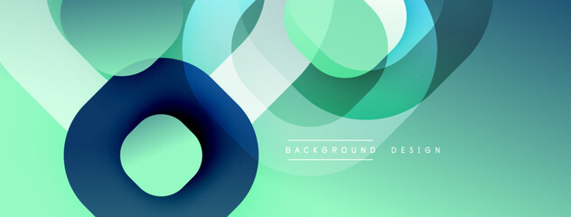 Poster - Abstract design features overlapping circles, teal hues, subtle gradients. Modern aesthetic, clean lines, minimalist composition. Background suggests technology, innovation.