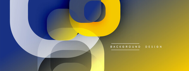 Leinwandbilder - Abstract fluid shapes overlap, creating dynamic golden, blue gradients. Modern design element for backgrounds, presentations.
