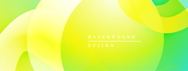 Fototapete - Abstract fluid shapes, vibrant yellowgreen gradient. Modern design element, smooth curves, clean aesthetic. Perfect backdrop.