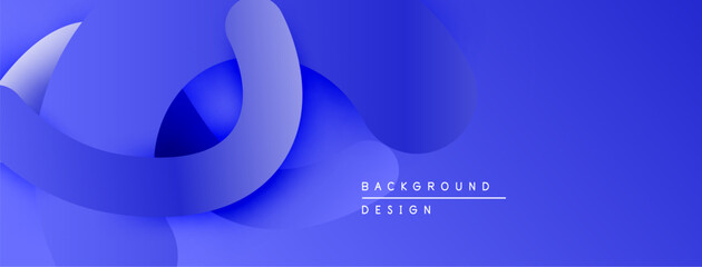 Leinwandbilder - Abstract blue design features flowing shapes, gradients. Modern aesthetic suitable for backgrounds, presentations. Minimalist style.