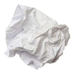 Wall Mural - Crumpled white paper sheet isolated on a plain background creating a minimalistic and clean aesthetic
