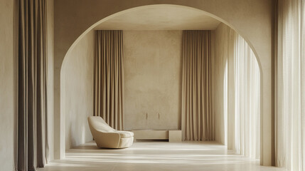 Poster - serene minimalist interior featuring soft textures and elegant design elements