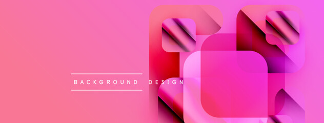 Poster - Abstract pink background features layered geometric shapes. Modern design elements create dynamic visual texture. Minimalist aesthetic.