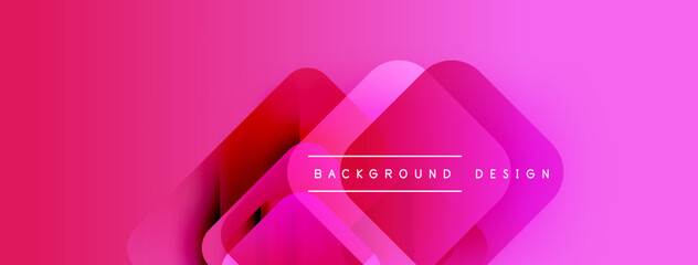 Poster - Abstract geometric shapes overlap, creating vibrant pink, purple gradients. Modern design element for backgrounds, presentations.