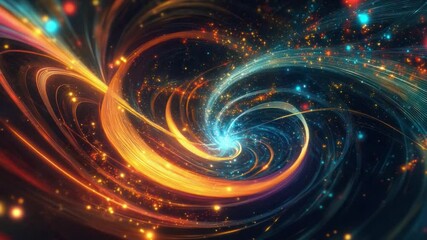 Poster - cosmic dance: a mesmerizing swirl of vibrant orange and teal energy, reminiscent of a celestial vort
