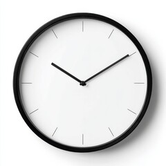 Poster - Minimalist Wall Clock With Black Frame and White Face, Symbolizing Punctuality and Time Management in Business and Personal Life : Generative AI