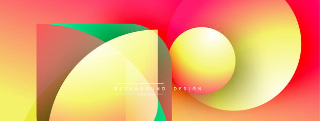 Poster - Vibrant abstract design features overlapping colorful circles, gradients. Modern aesthetic, suitable for backgrounds, presentations.
