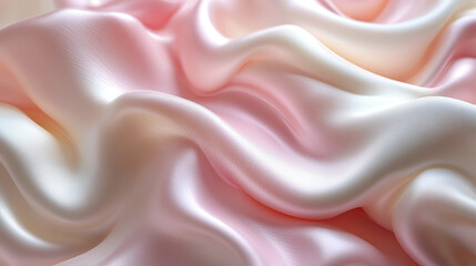 Poster - Soft pearlescent liquid texture in delicate pastel pink hues creates calming atmosphere